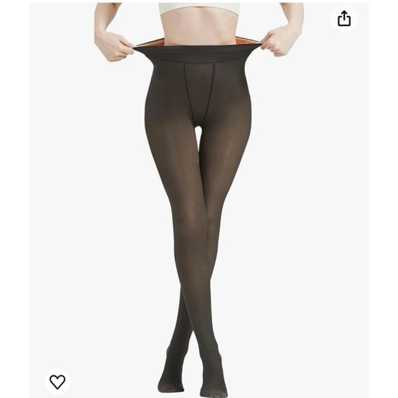 New girls Translucent Fleece Lined Pantyhose Sheer Energy Control Top Tights Win - Picture 1 of 11